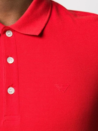 Shop Emporio Armani Classic Polo Shirt In Red