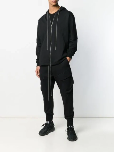 Shop The Viridi-anne Panelled Zip Hoodie In Black