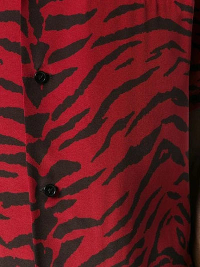 Shop Saint Laurent Animal-print Short-sleeved Shirt In Red