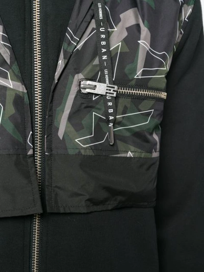 Shop Les Hommes Urban Patterned Layered Jacket In Black