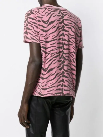 Shop Saint Laurent Printed T-shirt In Pink
