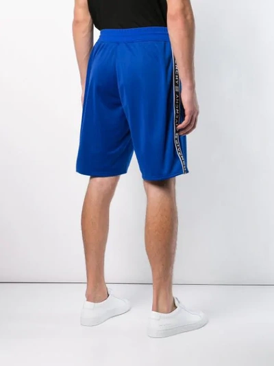 Shop Givenchy 4g Side Band Shorts In Blue