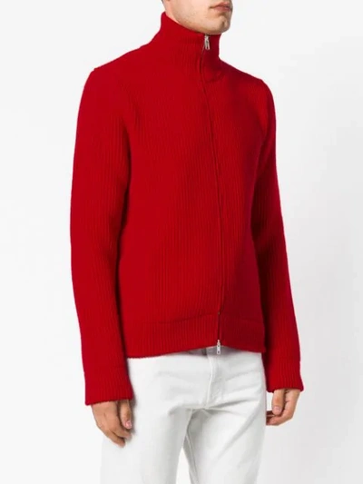 Shop Maison Margiela Knitted Jacket In Red