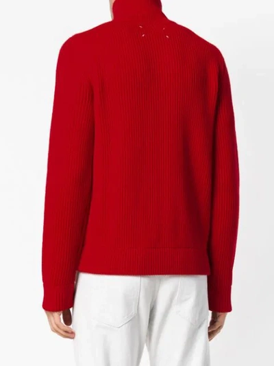 Shop Maison Margiela Knitted Jacket In Red