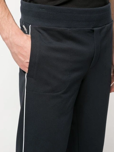 Shop Moncler Casual Piped Trousers In Black