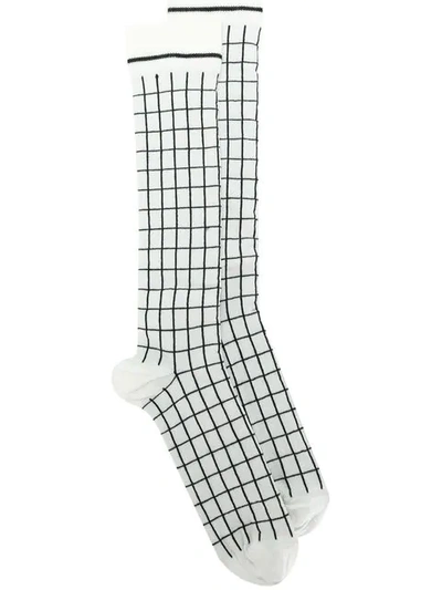 Shop Haider Ackermann Square Embroidered Socks In White