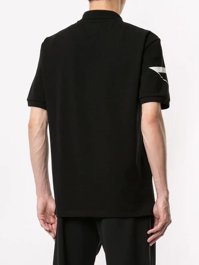 Shop Valentino Logo Print Polo Shirt In Black