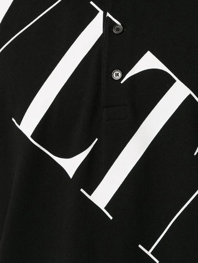 Shop Valentino Logo Print Polo Shirt In Black