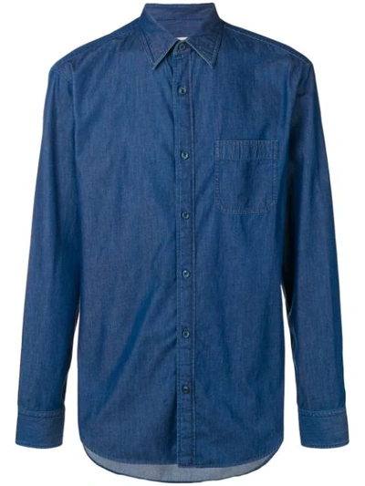Shop Z Zegna Longsleeved Denim Shirt - Blue