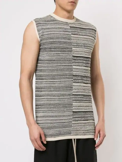 Shop Rick Owens Contrast Striped Tank Top In White
