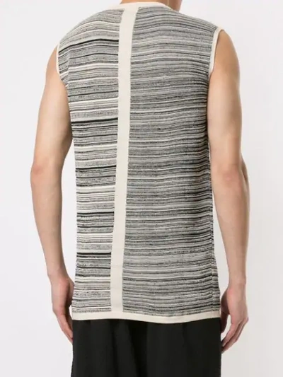 Shop Rick Owens Contrast Striped Tank Top In White