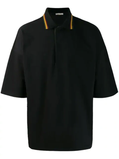 Shop Bottega Veneta Piqué Polo Shirt In Black