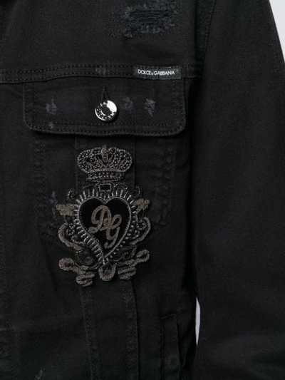 Shop Dolce & Gabbana Jeansjacke Im Distressed-look In Black