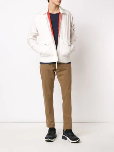 321 Zipped Flight Jacket In White
