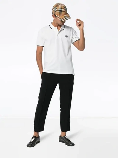 Shop Kenzo Tiger Logo Polo Shirt In White