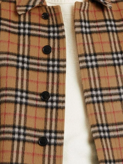 Shop Burberry Vintage Check Alpaca Wool Car Coat In A2219 Antique Yellow