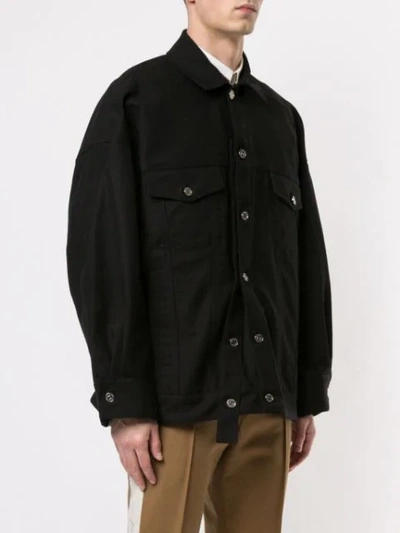 Shop Wooyoungmi Buttoned Trucker Jacket In Black
