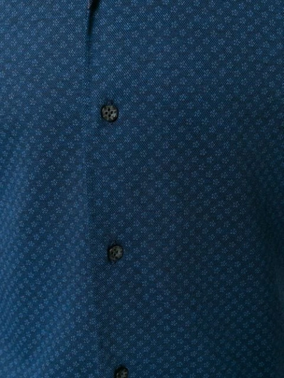 Shop Orian Floral Micro Motif Shirt In Blue