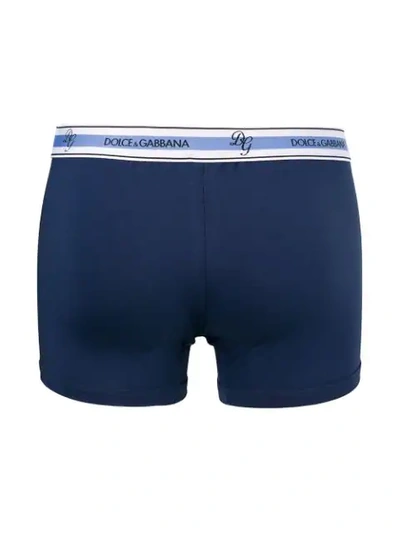 Shop Dolce & Gabbana Underwear Branded Boxer Briefs - Farfetch In Blue