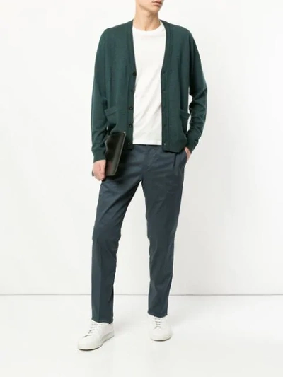 Shop Gieves & Hawkes Classic Cardigan In Green