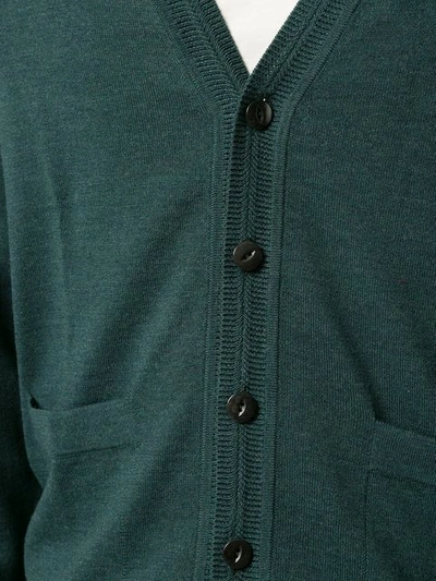 Shop Gieves & Hawkes Classic Cardigan In Green