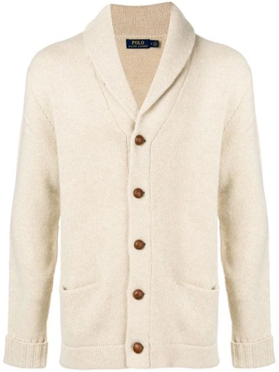 Shop Polo Ralph Lauren Chunky Knitted Cardigan In Neutrals