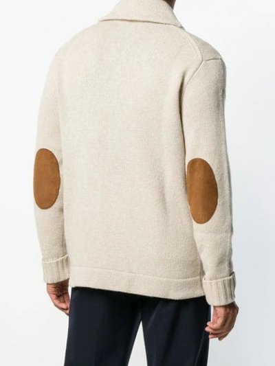 Shop Polo Ralph Lauren Chunky Knitted Cardigan In Neutrals