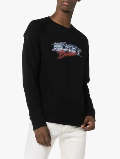 Shop Balmain Exit Cotton Sweatshirt In Black