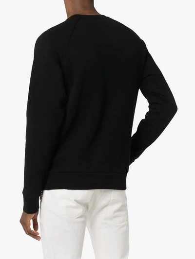 Shop Balmain Exit Cotton Sweatshirt In Black