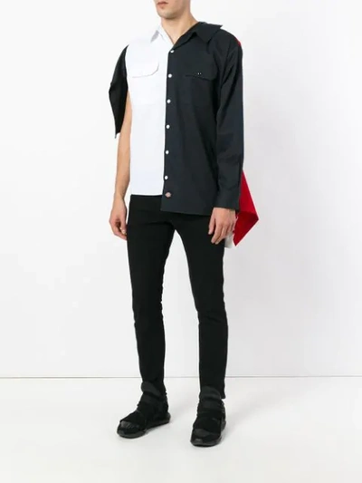 Shop Liam Hodges Asymmetric Shirt In Multicolour