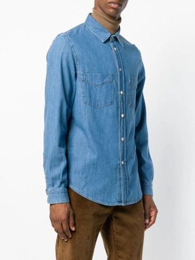 Shop Kent & Curwen Classic Denim Shirt In Blue