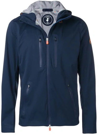 Shop Save The Duck Hooded Lightweight Jacket In Blue