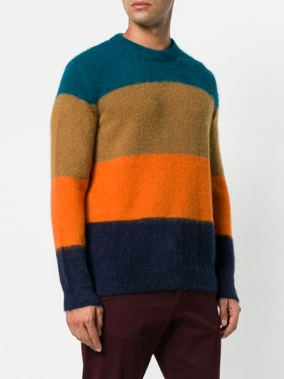 Shop Roberto Collina Striped Crew Neck Sweater - Multicolour