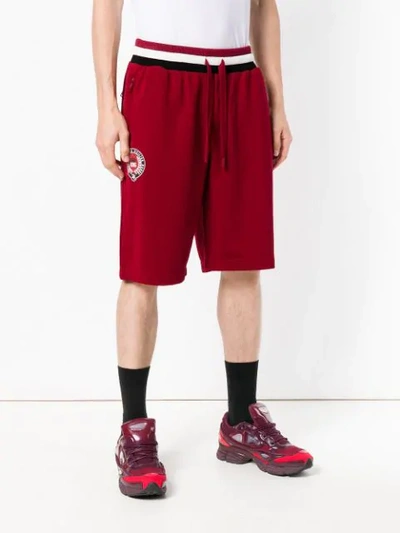 Shop Dolce & Gabbana Logo Track Shorts In Red