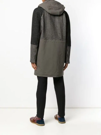 Shop Etro Houndstooth Parka Coat In Grey