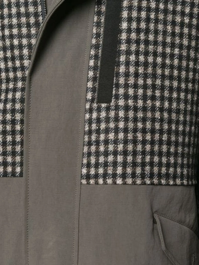 Shop Etro Houndstooth Parka Coat In Grey
