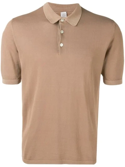 Shop Eleventy Knit Polo Shirt In 03 Tortora