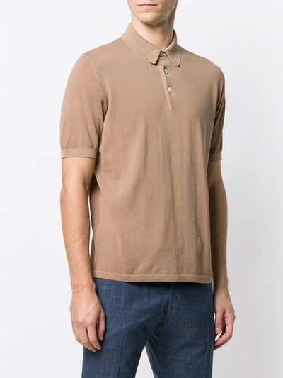 Shop Eleventy Knit Polo Shirt In 03 Tortora