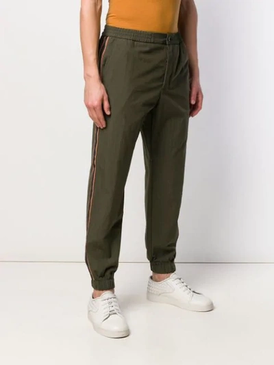 Shop Etro Elasticated Waist Trousers In Green
