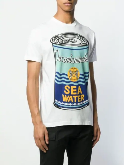 Pre-owned Moschino 1988s Sea Water Printed T-shirt In White