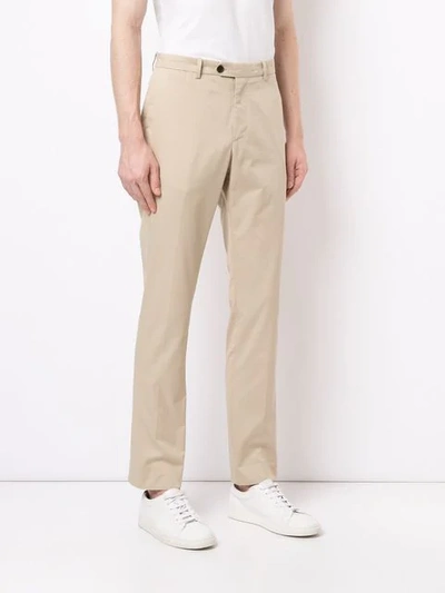 Shop Gieves & Hawkes Mid-rise Straight Leg Trousers In Brown