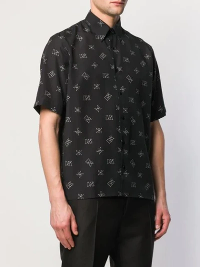 Shop Fendi Graphic Print Shirt In Black