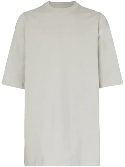 Shop Rick Owens Oversized Long Cotton T Shirt In Grey