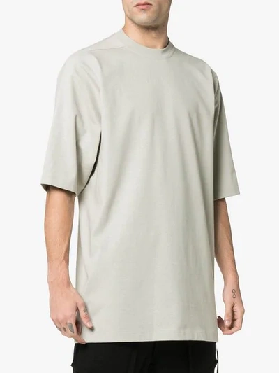 Shop Rick Owens Oversized Long Cotton T Shirt In Grey
