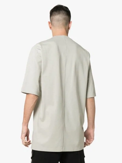 Shop Rick Owens Oversized Long Cotton T Shirt In Grey