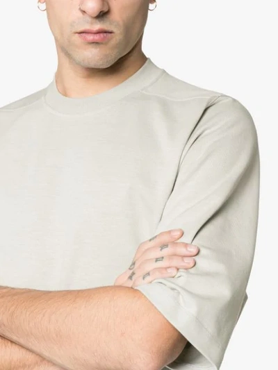 Shop Rick Owens Oversized Long Cotton T Shirt In Grey