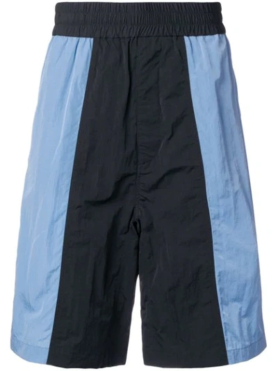 Shop Ami Alexandre Mattiussi Oversized Track Shorts In Blue
