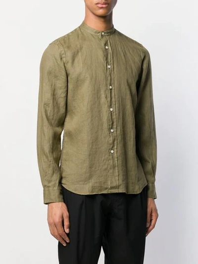Aspesi Long Sleeve Shirt Curved Hem In Green