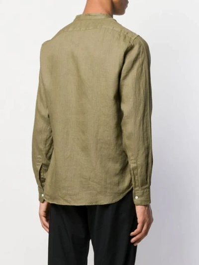Aspesi Long Sleeve Shirt Curved Hem In Green