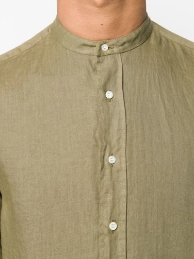 Aspesi Long Sleeve Shirt Curved Hem In Green